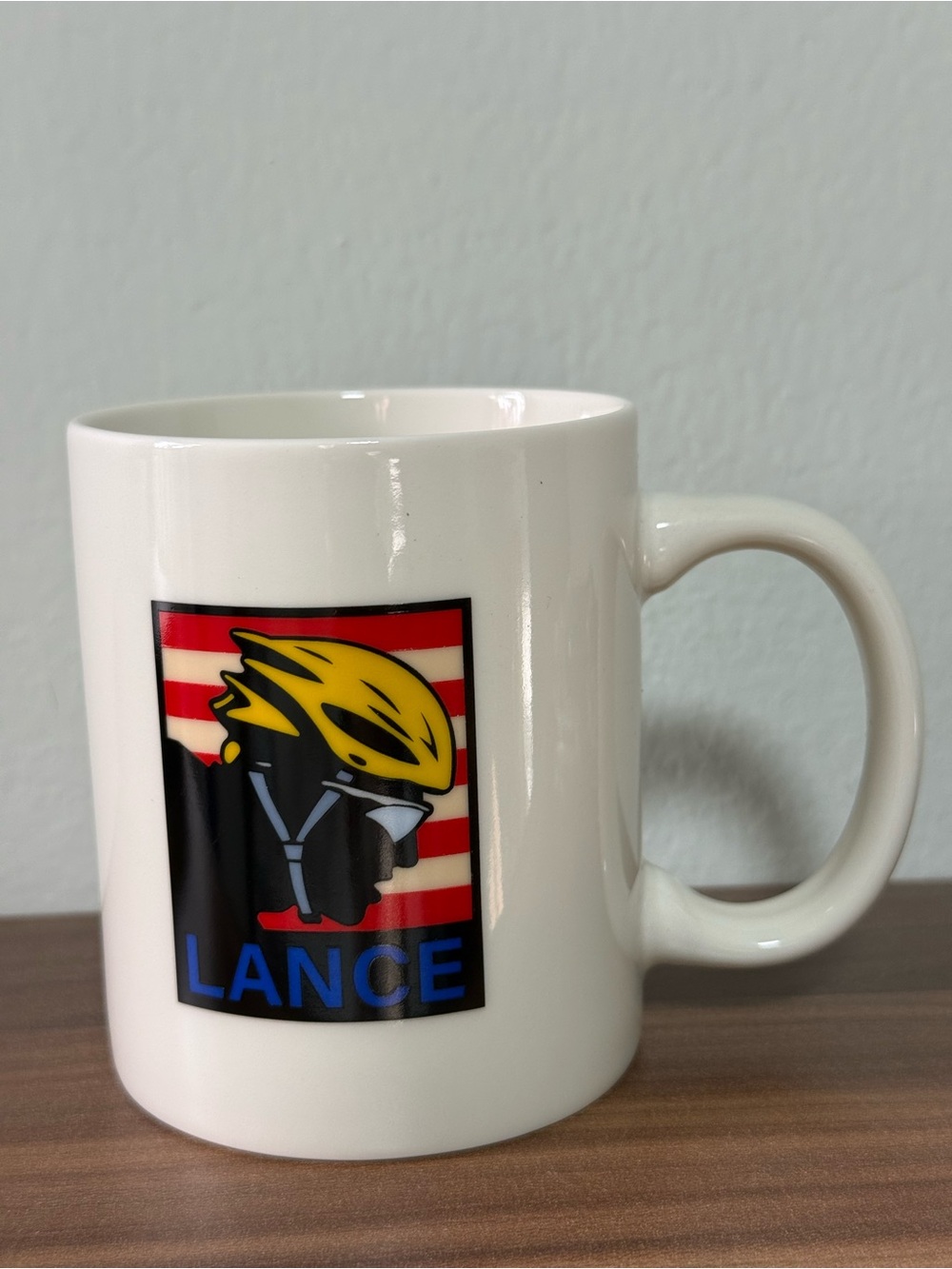 Rare 'Lance' Tour de France Coffee Mug - Art by Michael Schwabb